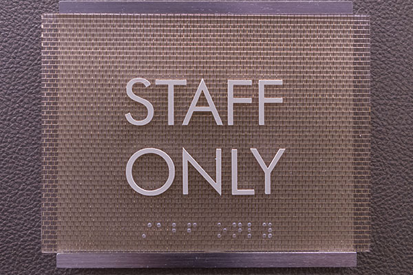 Staff Only ADA Door Signage for Business Space