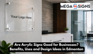 Custom acrylic signs in Edmonton for business reception areas and office branding